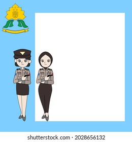 banner vectorial o plantilla de marco para el cumpleaños de la mujer policía