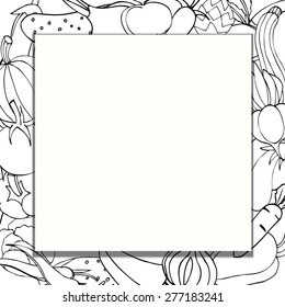 Vector banner with fresh vegetables. Concept organic product