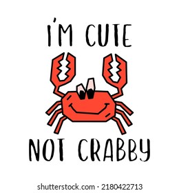 Vector banner with funny crab picture and text