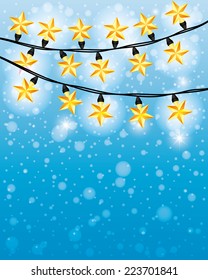 Vector banner. Garlands.