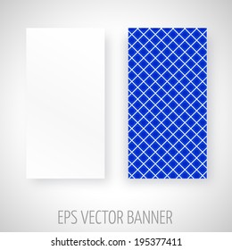 Vector banner with geometric decoration in blue color