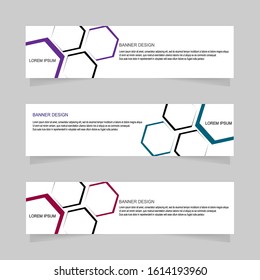 vector banner geometric hexagon template modern