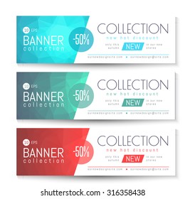 Vector Banner, Gift, Voucher Template. Clean Triangular Pattern