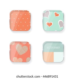 Vector banner with a glass surface. Eps