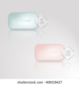 Vector banner with a glass surface for your business titles. Eps