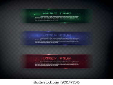 Vector banner glossy  square for web color green blue and red 