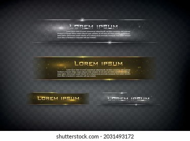 Vector Banner Glossy  Square For Web Color Gold And Silver