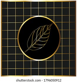 Vector banner with gold and black tropical leaves on dark background. Best as web banner. Exotic Background