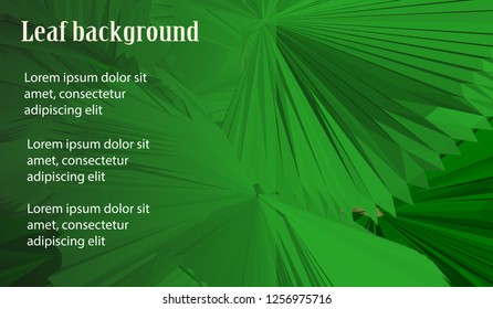 Vector banner, green leaf