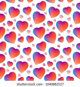 Vector banner, greeting card, with hearts on white background.