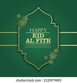 Vector banner for the greetings of social media for Eid al-Fitr, Muslim holidays 
