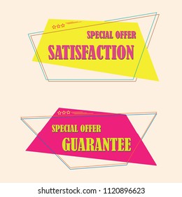 Vector banner guarantee and special template label design, EPS 10