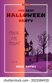Vector banner for Halloween Cartoon template design for ad, sales, party invitations