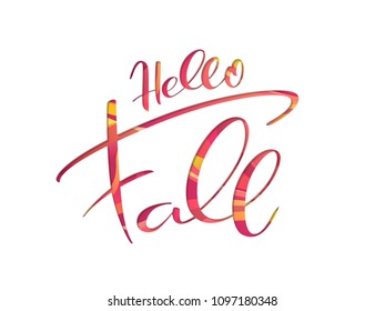 Vector banner with hand lettering label - autumn.