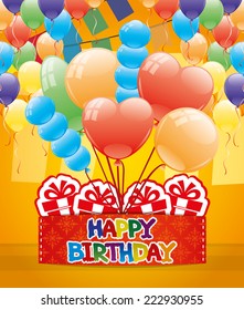 Vector banner. Happy Birthday.