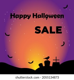 Vector banner Happy Halloween. Illustration happy halloween. Banner for advertising. Halloween sale.