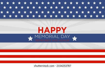vector banner happy memorial day remember and honor