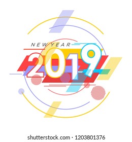 Vector Banner of happy new Year 2019