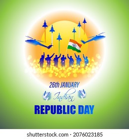 Vektorbanner des Tages der glücklichen Republik, 26. Januar, Nationalfeiertag Indiens, 
