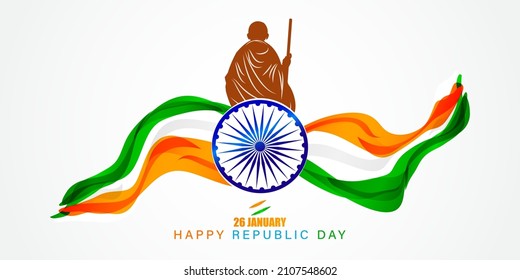 Vector banner of Happy Republic Day, 26 January