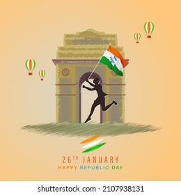 Vector banner of Happy Republic Day, 26 January