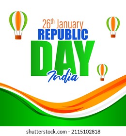 Vector banner of Happy Republic day, 26 january,