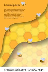 vector banner with honey and propolis objects. illustration for your design
