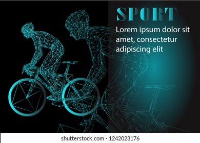Vector, banner human structure cycling