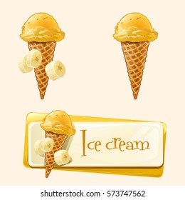 Vector banner with ice cream