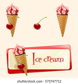 Vector banner with ice cream