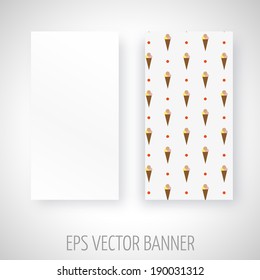 Vector banner with ice cream decoration