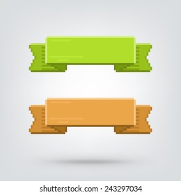  Cartel vectorial. Ilustración de la cinta de arte de píxeles abstractos con lugar para texto. Diseño de fondo para póster, volante, portada, tarjeta, postal, folleto.