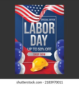 Vector Banner Illustration Labor Day Special Stock Vector (Royalty Free ...