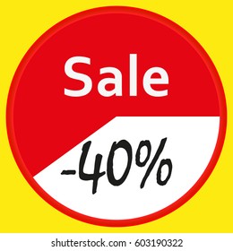 vector banner image forty percent discount on a yellow background