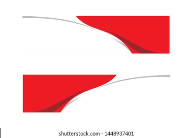 Vector banner of Indonesian flag with red and white base colors. Indonesian Independence day