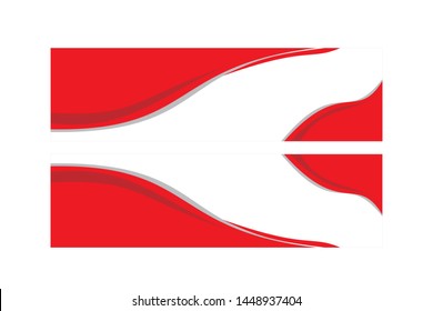 Vector banner of Indonesian flag with red and white base colors. Indonesian Independence day
