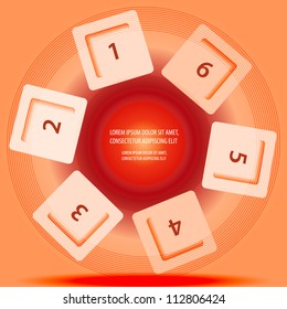 Vector banner information with numbers. Product choice or versions