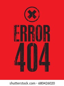 Vector banner with the inscription error 404 against the red backdrop