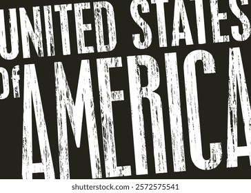 Vector banner with the inscription USA in grunge style on a dark background suitable for a logo, t-shirt design