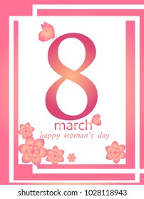 Vector  banner for the International Women's Day with the decor of flowers