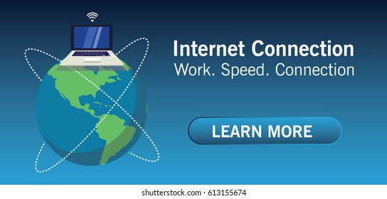 Vector banner with internet connection