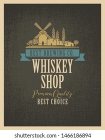 Vector Banner Ir Label Whiskey Shop Stock Vector (Royalty Free ...