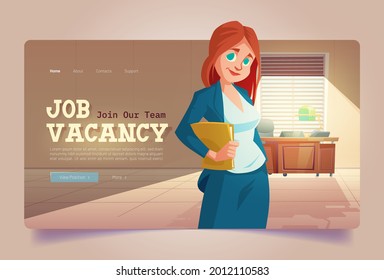 Vector banner of job vacancy, hire staff