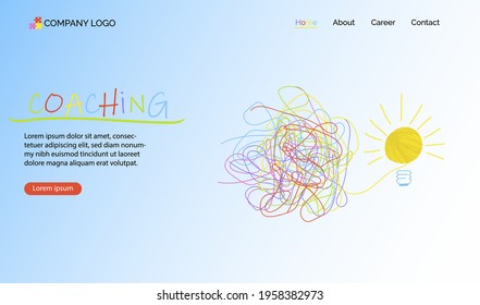 Vector banner, landing page, coaching concept, eps 10