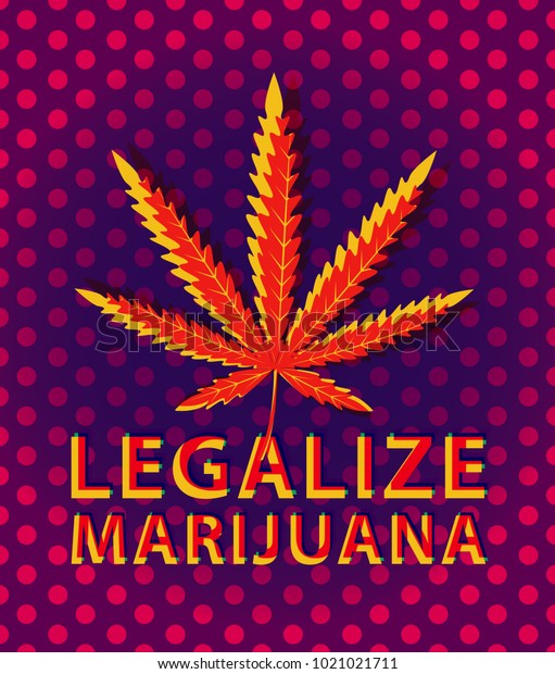 Vector Banner Legalize Marijuana Cannabis Leaf Stock Vector (Royalty ...