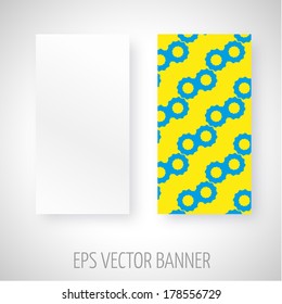 Vector banner with little blue gears decoration