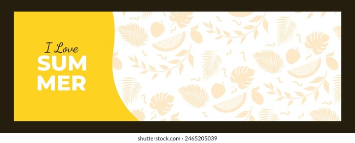 Anuncio de Vector Me encanta el Anuncio de verano Anuncio Horizontal para el Vector de texto Elementos de diseño de patrón de verano