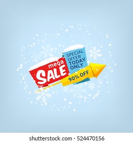 Vector banner for mega sale