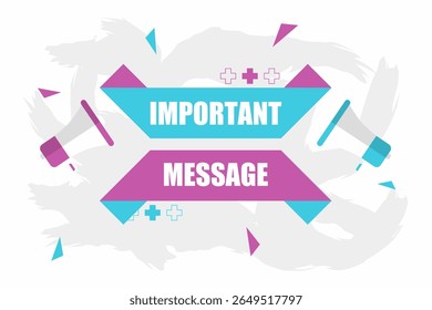 Vector banner. Megaphone with important message speech bubble. Loudspeaker. Banner for business, marketing. Banner design vector illustration.