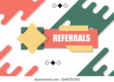 Vector banner. Megaphone with referrals speech bubble. Loudspeaker. Banner for business, marketing. Banner design vector illustration.